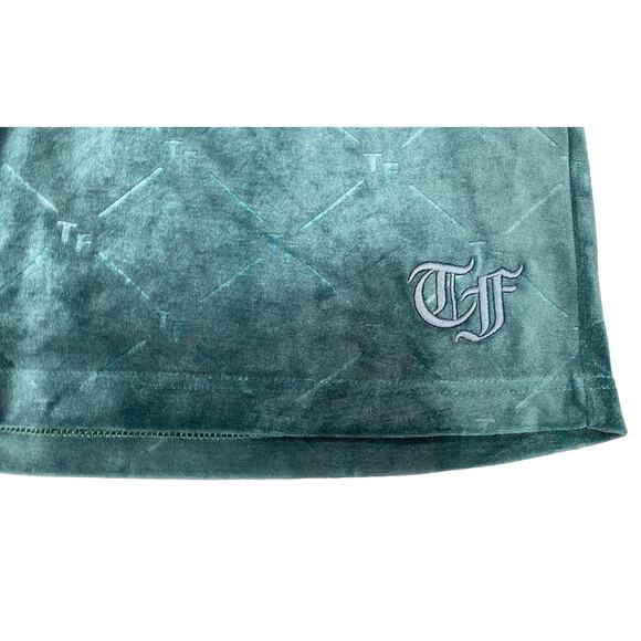 Teddy Fresh Green Checked Out Velour Drawstring Shorts Men's Medium - Picture 7 of 10